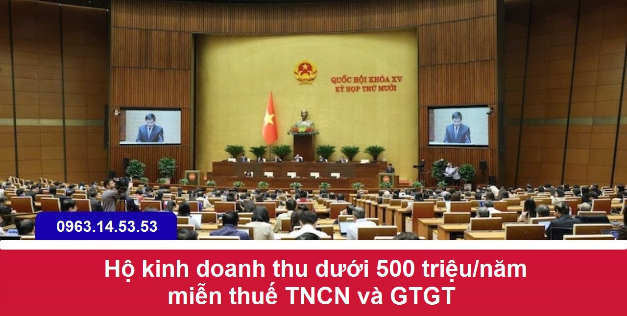 Hộ kinh doanh thu dưới 500 triệu/năm miễn thuế TNCN và GTGT